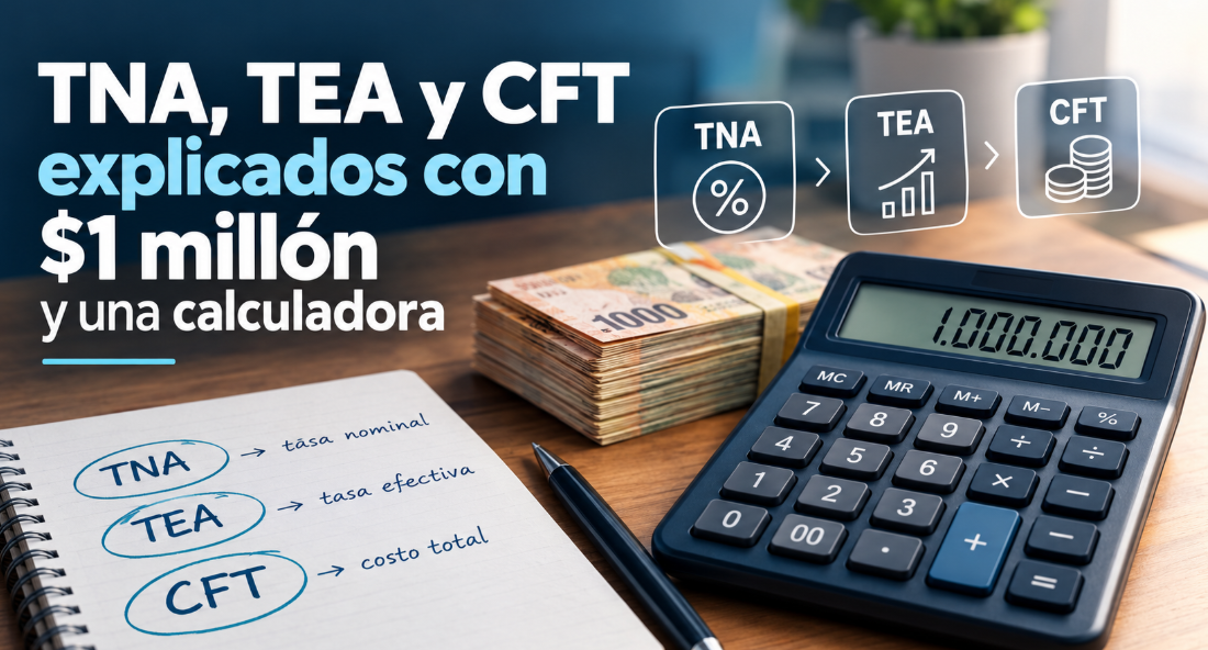 TNA, TEA y CFT explicados con un préstamo de un millón de pesos