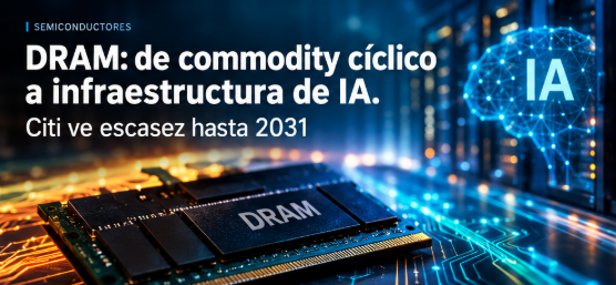 Escasez de DRAM: Citi ve un déficit hasta 2031 por la IA