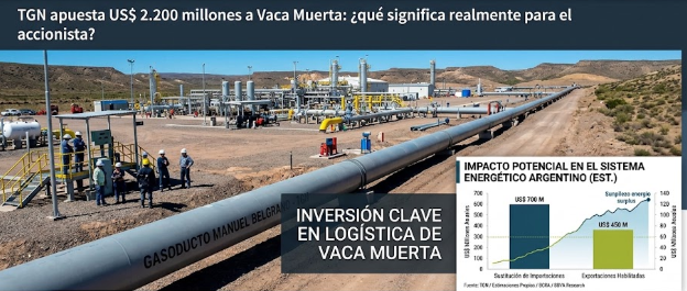 TGN y el Gasoducto Manuel Belgrano: US$ 2.200 millones a Vaca Muerta