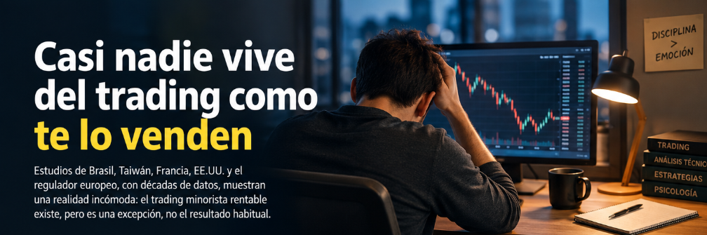 Casi nadie vive del trading como te lo venden